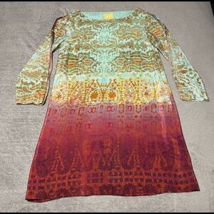 Maeve for Anthropologie cleome ombre print silk dress size XS VGUC
